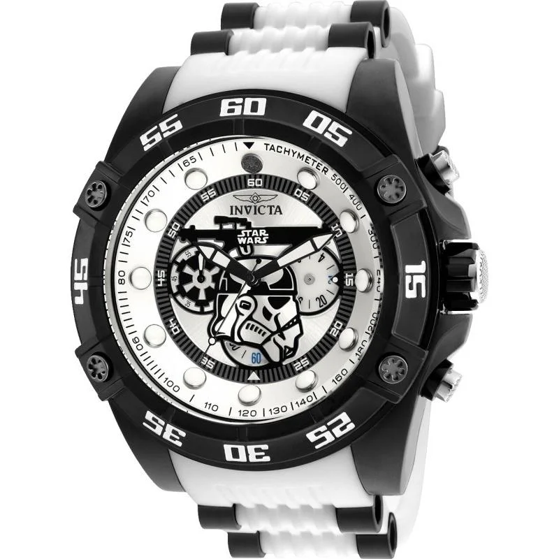 Invicta Men's 26068 Star Wars Stormtrooper Black and White Silicone Watch