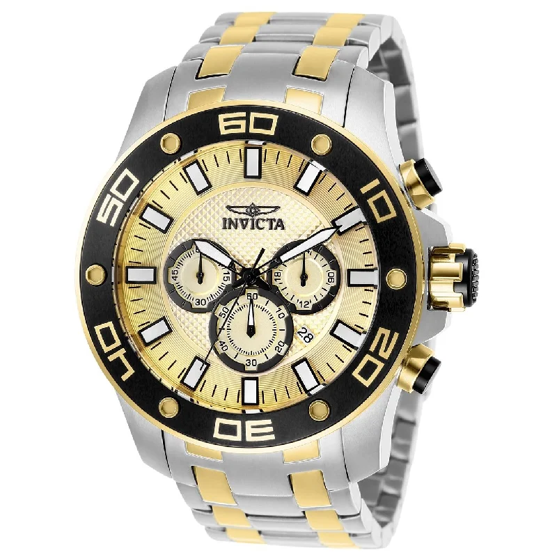 Invicta Men's 26080 Pro Diver Scuba Gold-Tone and Silver Stainless Steel Watch