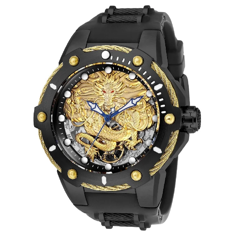 Invicta Men's 26316 Bolt Black and Gold-tone Inserts Polyurethane and Stainless Steel Watch