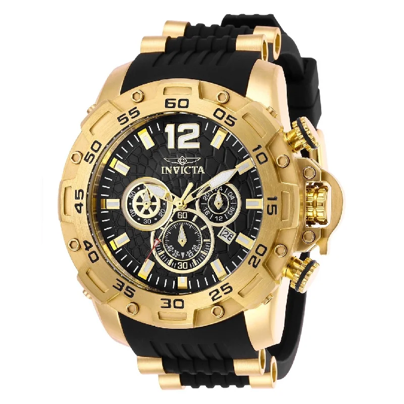 Invicta Men's 26406 Pro Diver Black and Gold-Tone Polyurethane and Stainless Steel Watch