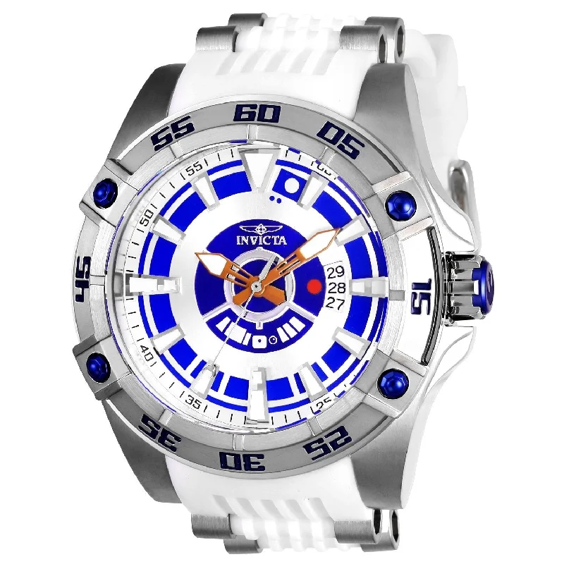 Invicta Men's 26520 Star Wars R2-D2 Automatic White and SS Ins Polyurethane and Stainless Steel Watch