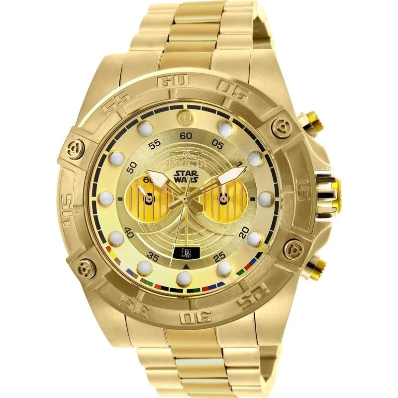 Invicta Men's 26525 Star Wars C-3PO Gold-Tone Stainless Steel Watch