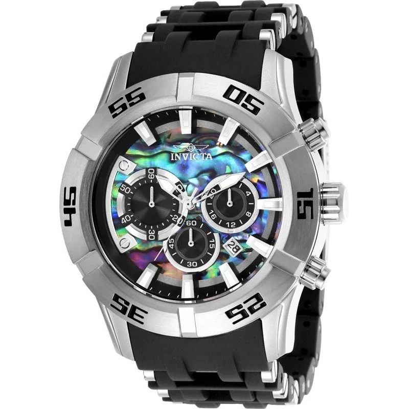 Invicta Men's 26529 Sea Spider Black and Silver Polyurethane Watch