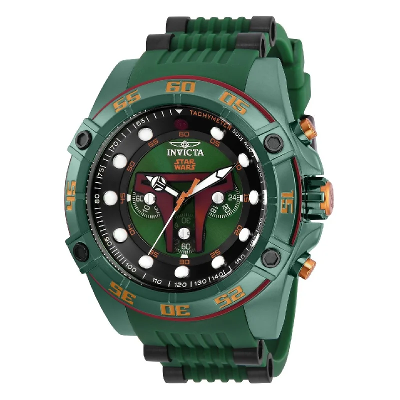 Invicta Men's 26543 Star Wars Boba Fett Green Polyurethane and Stainless Steel Watch