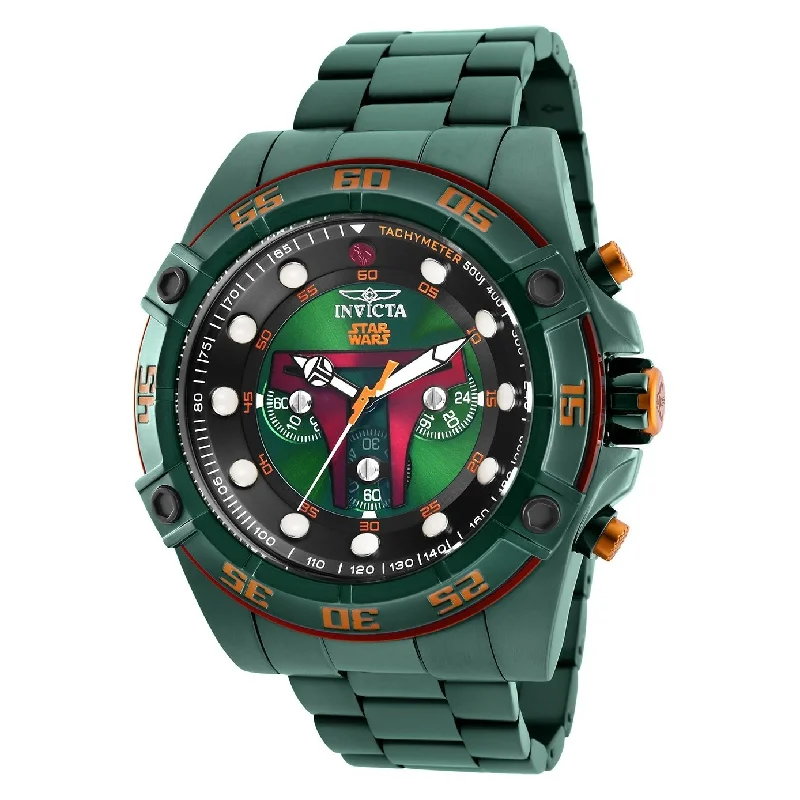 Invicta Men's 26544 Star Wars Boba Fett Green Polyurethane and Stainless Steel Watch