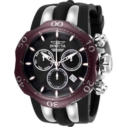 Invicta Men's 26662 Venom Black and Silver Silicone Watch