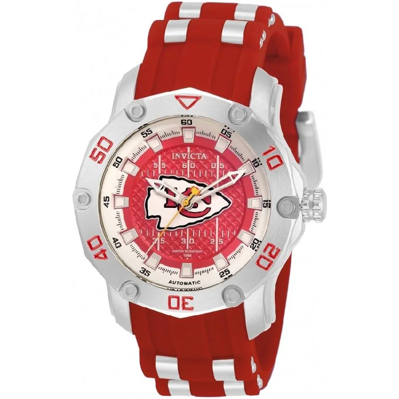 Invicta Women's 32888 NFL Chiefs Automatic Red and Silver Inserts Silicone Watch