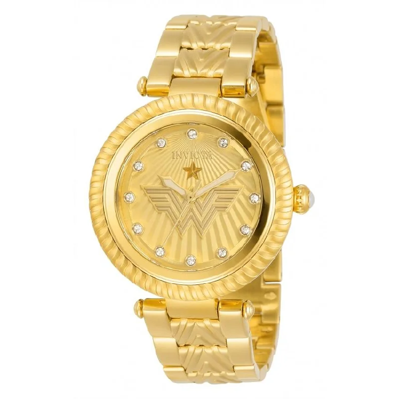 Invicta Women's 33171 DC Comics Wonder Woman Gold-Tone Stainless Steel Watch