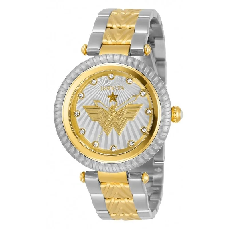 Invicta Women's 33172 DC Comics Wonder Woman Gold-Tone and Silver Stainless Steel Watch