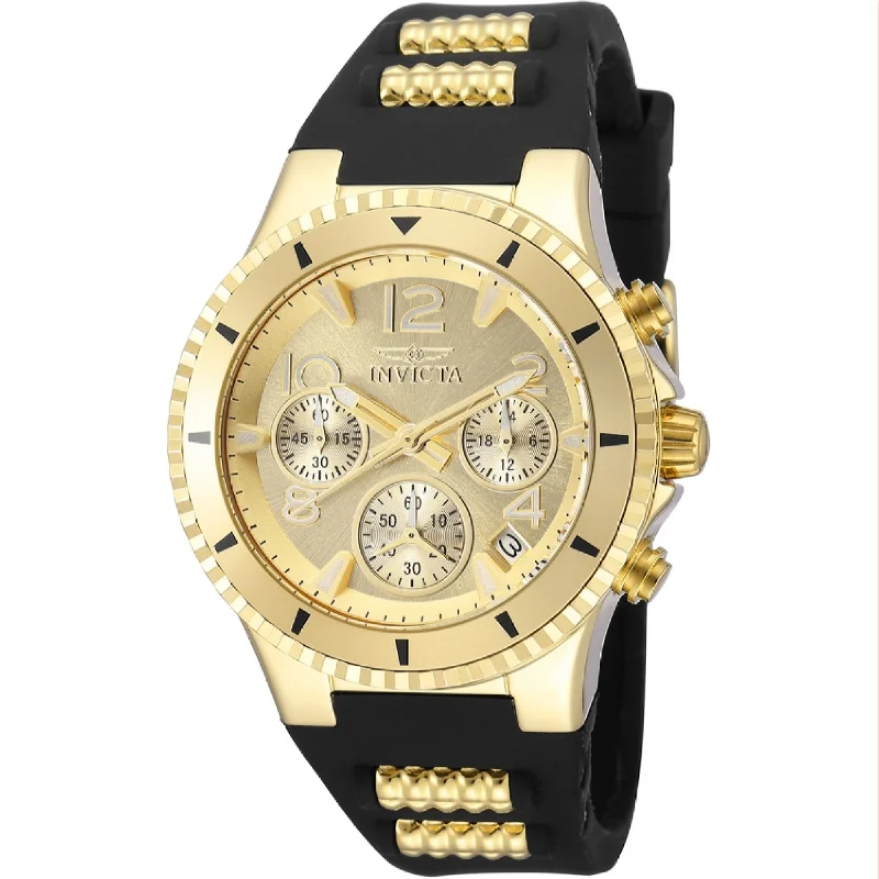 Invicta Women's 36909 Blu Black and Gold-Tone Silicone Watch