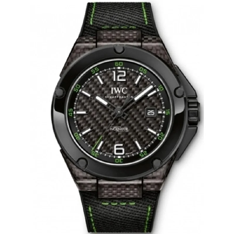 IWC Men's IW322404 Ingrenieur Black Rubber with Green Nylon Thread Watch