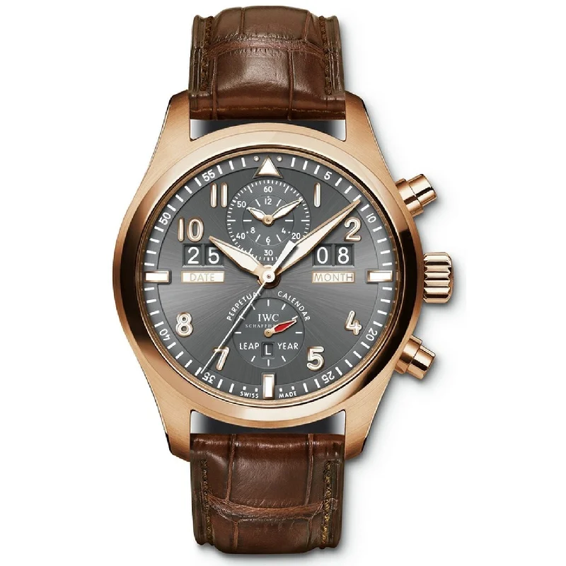 IWC Men's IW379103 Pilot Spitfire Perpetual Calendar Chronograph Brown Leather Watch