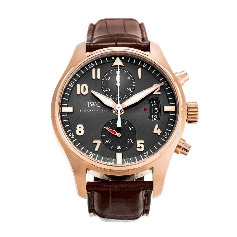 IWC Men's IW387803 Pilot Spitfire Chronograph Brown Leather Watch