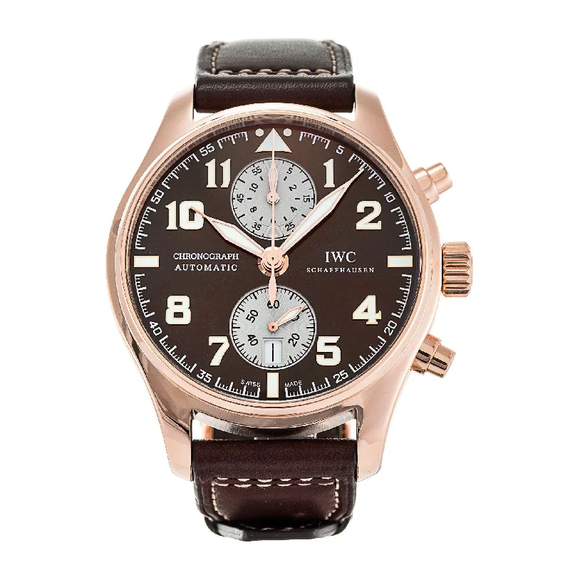 IWC Men's IW387805 Pilot Chronograph Brown Leather Watch