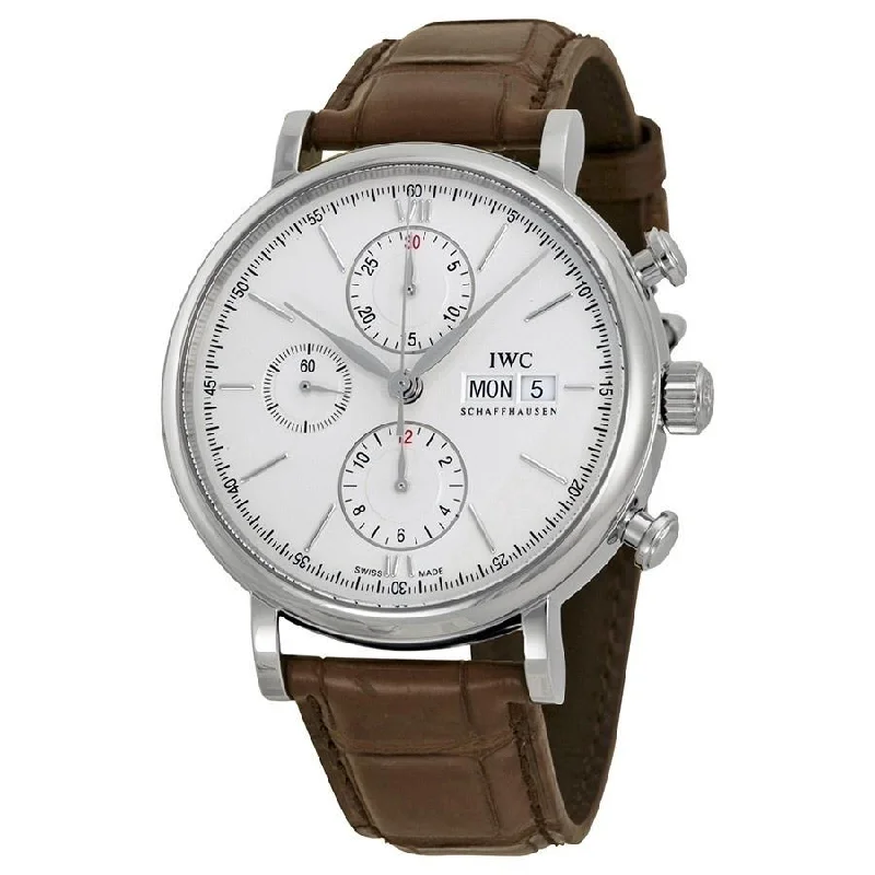 IWC Men's IW391007 Portofino Chronograph Automatic Brown Leather Watch