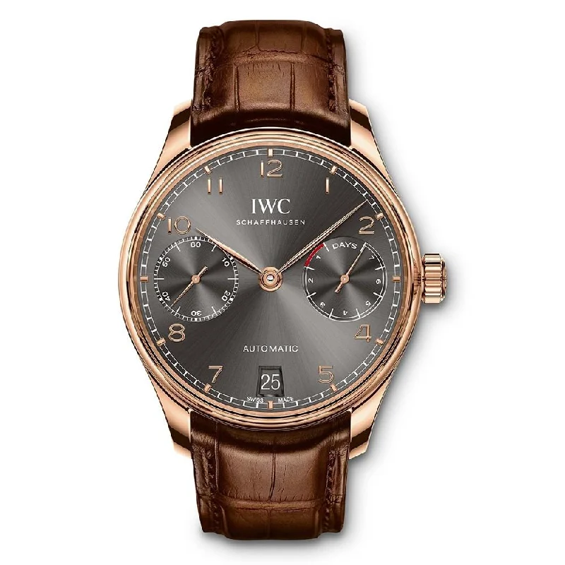 IWC Men's IW500702 Portugieser Brown Leather Watch