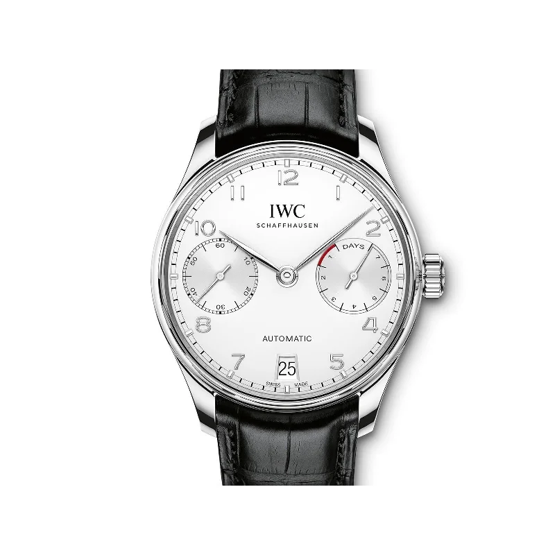 IWC Men's IW500712 Portugieser Black Leather Watch