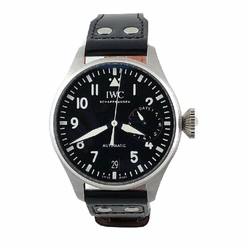 IWC Men's IW501001 Big Pilot Black Leather Watch