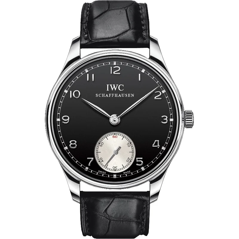 IWC Men's IW545404 Portuguese Black Leather Watch