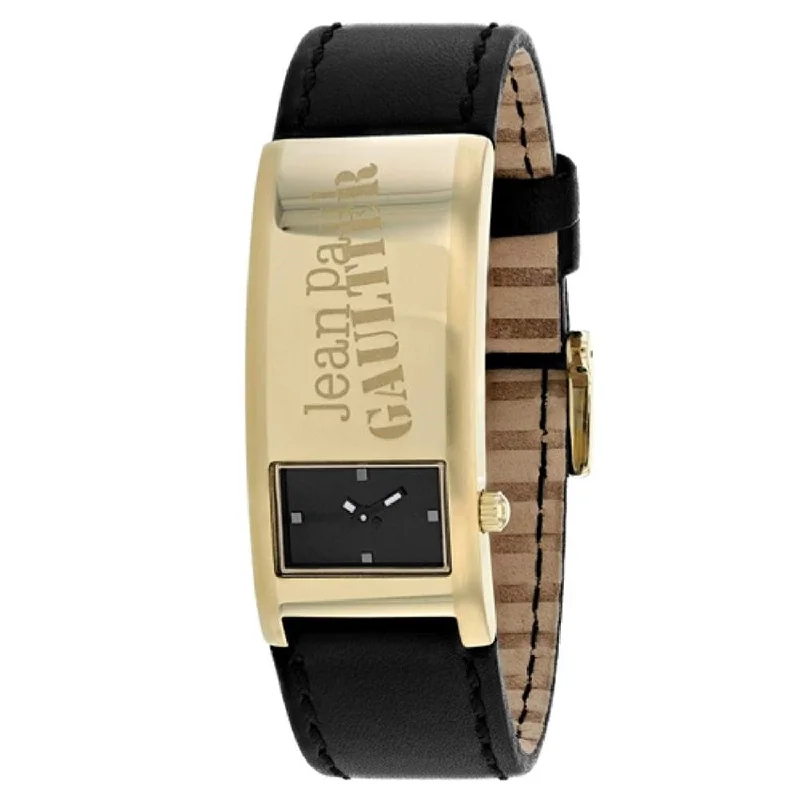 Jean Paul Gaultier Men's 8503702 Identite Black Leather Watch