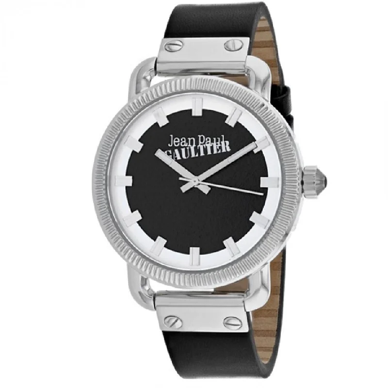 Jean Paul Gaultier Men's 8504407 Index Black Leather Watch