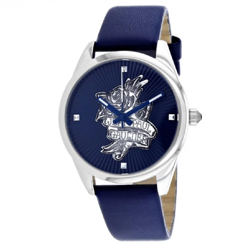 Jean Paul Gaultier Women's 8502413 Navy Tatoo Blue Leather Watch