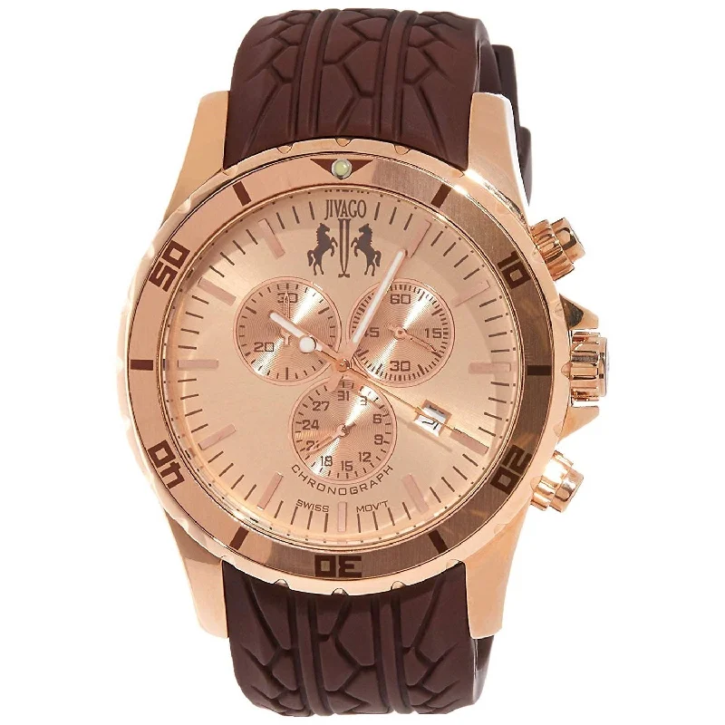 Jivago Men's JV0122 Ultimate Chronograph Brown Silicone Watch