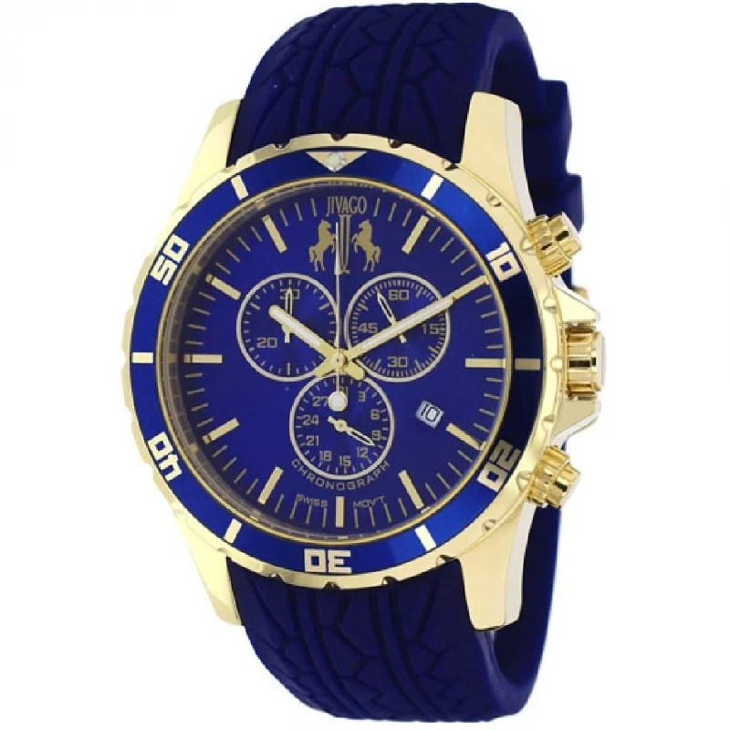 Jivago Men's JV0123 Ultimate Chronograph Blue Silicone Watch