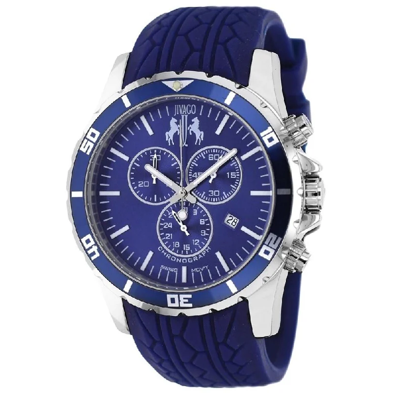 Jivago Men's JV0125 Ultimate Chronograph Blue Silicone Watch