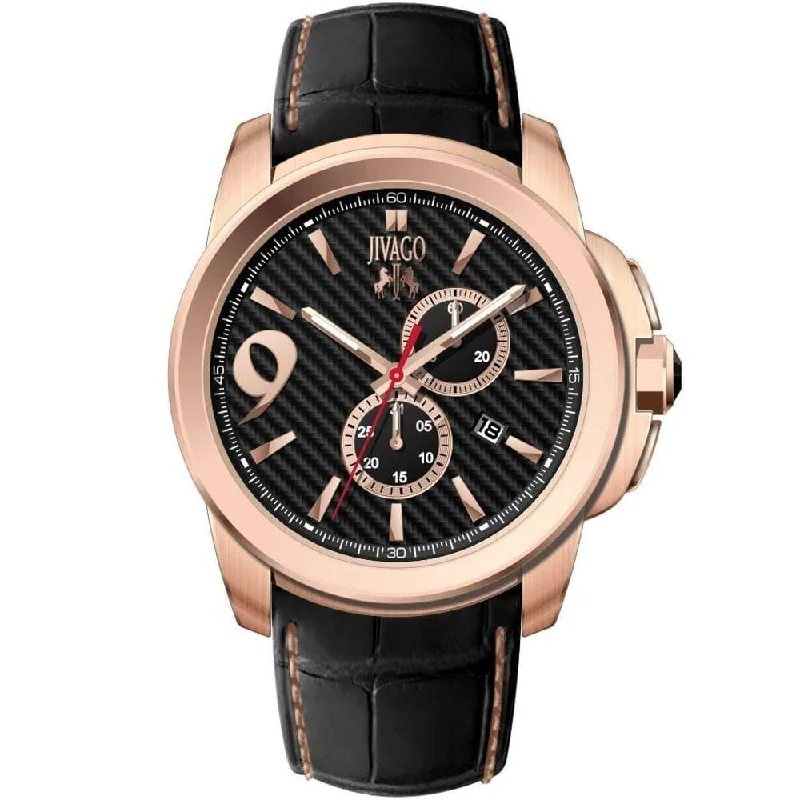 Jivago Men's JV1510 Gliese Black Leather Watch