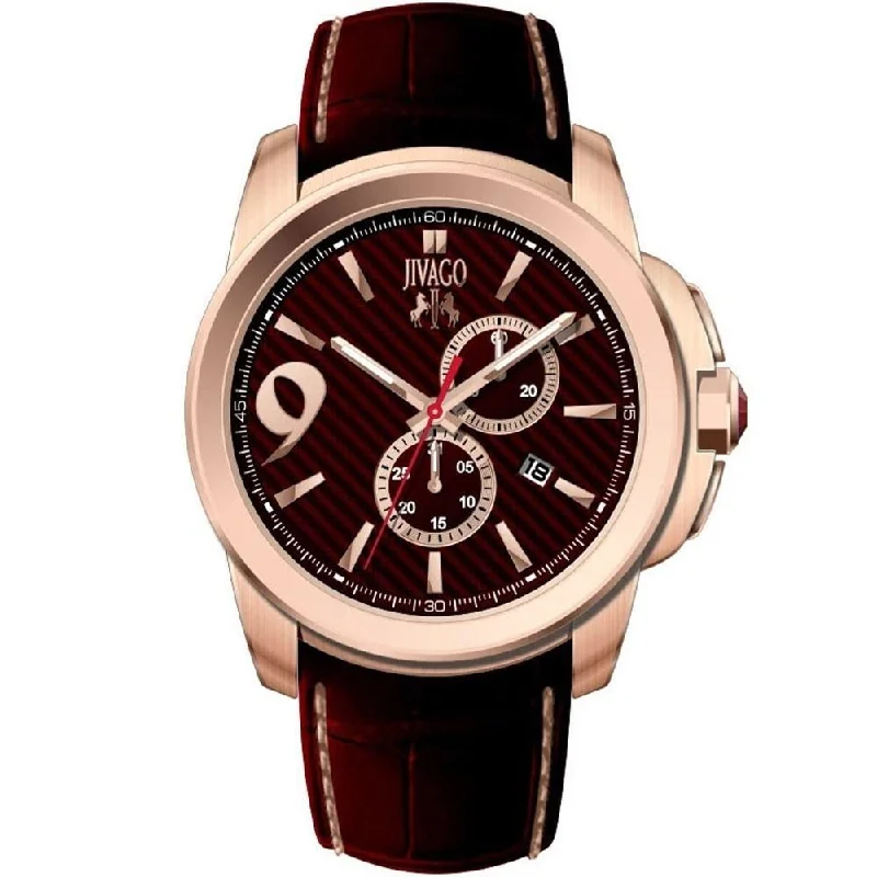 Jivago Men's JV1511 Gliese Maroon Leather Watch